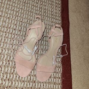 Open Toe 3" Heel Lace-up Sandal